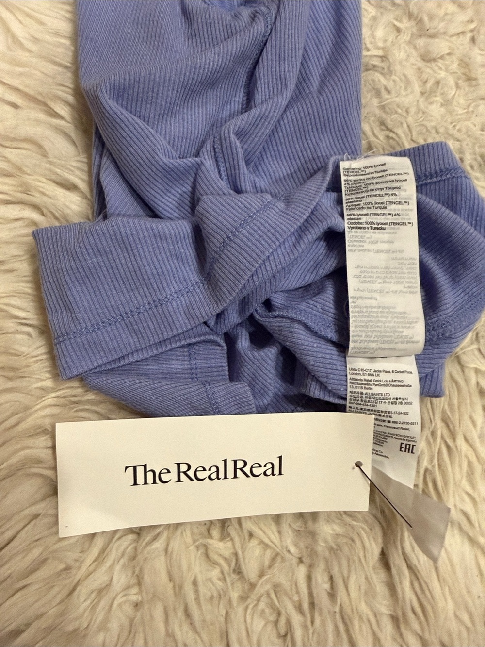 All Saints Rina Ribbed Tank Top In Washed Blue Size 6 - Picture 9 of 10